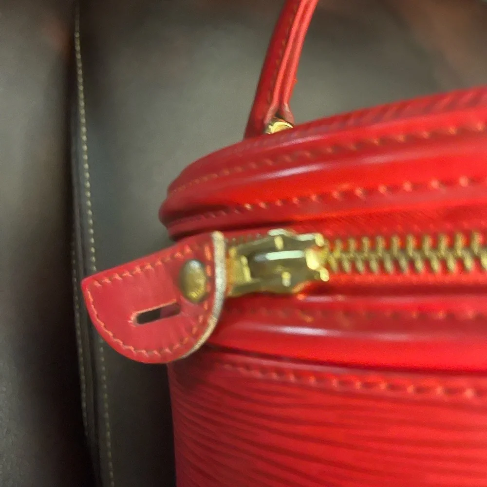 Louis Vuitton Bold Red Epi Leather Cosmetic Case